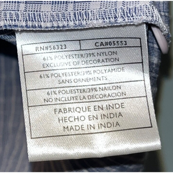 Nike ACG All Conditions Gear Striped Button Down Short Sleeve Shirt Blue Sz. L - Picture 5 of 8